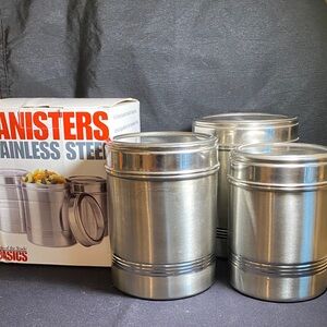 Vintage Tools of the Trade Basics Stainless 3 piece canister set Macys Modern